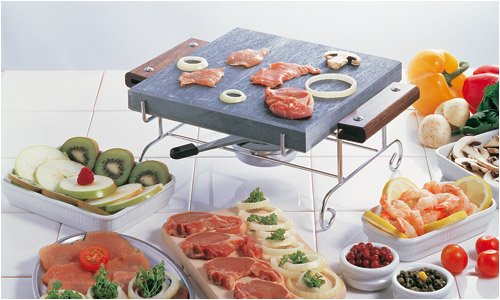 Paderno 10 Inch Stone Grill Set with Stand