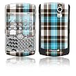 Turquoise Plaid Design Protective Skin Decal Sticker for Blackberry Curve 8300/ 8310/ 8320 Cell Phones