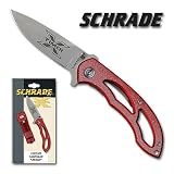 Schrade Red Folding Knife with LED Flashlight