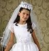 New Heavenly Pouf White Tiara with Attached Veil ~ Flower Girl First Holy Communion 514xPlXyA%2BL. SL75 New Heavenly Pouf White Tiara with Attached Veil ~ Flower Girl First Holy Communion