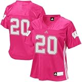 NCAA adidas Wisconsin Badgers #20 Women's Pink Ribbon Fashion Football Jersey - Pink (X-Large)