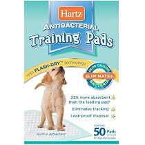 Hartz Antibacterial Training Pads for Small and Medium Dogs, 50 Pads