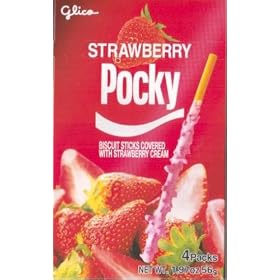Glico - Strawberry Bit Cream Covered Pocky (4 Packs) - 1.97 Oz.