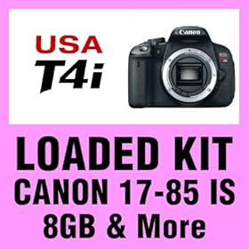 Canon EOS Rebel T4i Digital SLR Camera Body with Canon EF-S 17-85mm f/4-5.6 IS USM Lens + Case + Tripod + 8 GB + UV Filter & Deluxe Accessory Bundle