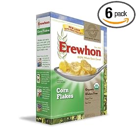 Erewhon Corn Flakes Cereal, Gluten Free, Organic, 11-Ounce Boxes (Pack of 6)