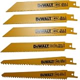 DEWALT DW4856 6-Piece Metal/Woodcutting Reciprocating Saw Blade Set