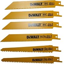 DEWALT DW4856 6-Piece Metal/Woodcutting Reciprocating Saw Blade Set