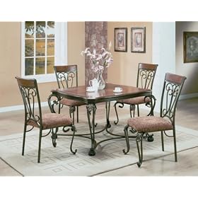 5-pc Dinette Set, Wood Veneer and Light Oak Finish by Asia Direct Home Products