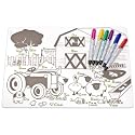 Modern-twist Kidz Silicone Placemat and Markers Set, Farm Buddies