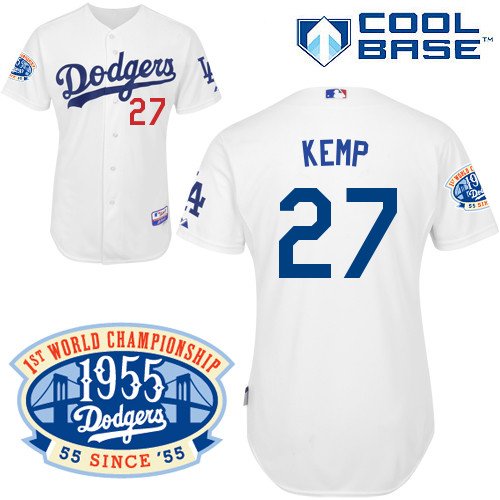 Matt Kemp Los Angeles Dodgers Authentic Cool Base Jersey w/ 1955 World Series Patch
