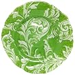 Glass Ornate French Lily Design Fern Green Charger Plate 13" D