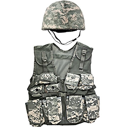 Kids-Army ACU Helmet and Kids ACU Combat Vest Combo
