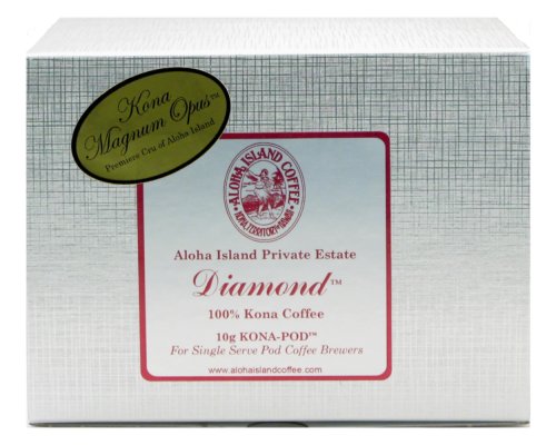 Aloha Island Coffee KONA-PODS - Private Reserve Diamond, Premiere Kona Magnum Opus, 10 Gr... by Aloha Island Coffee Company