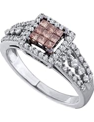0.50CTW COGNAC DIAMOND LADIES INVISIBLE RING