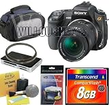 Sony Alpha DSLRA350K 14.2MP Digital SLR Camera W/ DT 18-70mm f/3.5-5.6 Zoom Lens + Transcend 8GB Compact Flash 133x + 55mm UV Filter + Willoughbys Starter Kit