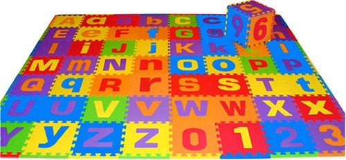 Uppercase and Lowercase 72 Sq. Ft. 'We Sell Mats' Alphabet and Number Floor Puzzle-Each Tile 12x12x3/8 Thick with Borders