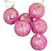 Pack of 6 Bubblegum Pink Mirrored Glass Disco Ball Christmas Ornaments 2.5