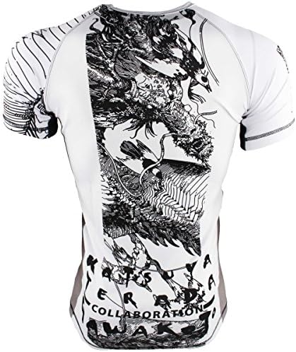 Gawakoto X Terada Dragon Short Sleeve Rashguard - XL - White