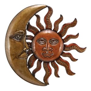 metal wall décor, wall decoration, sunburst, metal sun, brass sun, sun face for decoration, décor sun face, sun face with stars, celestial sun moon, interior decoration with sun, reduce wrong vastu effect