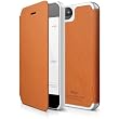 elago S5 Leather Flip Case for iPhone 5 + HD Professional Extreme Clear film included - Full Retail Packaging - Orange