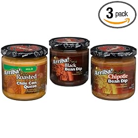Arriba! Bean and Queso Dip Party Pack (Spicy Black Bean, Smoked Chipotle and Mild Chile... by 