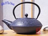 Review Gifts Of The Orient  / Tetsubin style cast iron teapot kettle 0.7 litre with deep blue Feng Shui Power Dragon design
