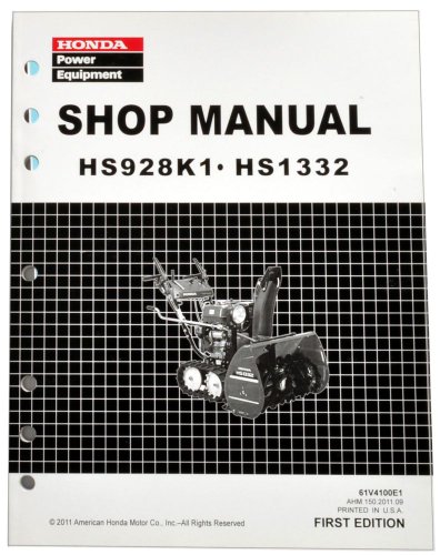 Honda HS928 HS1332 Snow Blower Thrower Service Repair Shop Manual