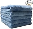 (5-Pack) THE RAG COMPANY 16 in. x 16 in. Eagle Edgeless Blue Professional Korean 70/30 Super Plush 480gsm Microfiber Detailing Towels