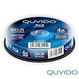Produkt-Bild: 10 QUVIDO BD-R 25GB 4x Full Printable in Spindel // RiTEK