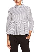 CALLISTO PARIS Blusa (Blanco / Gris Claro)