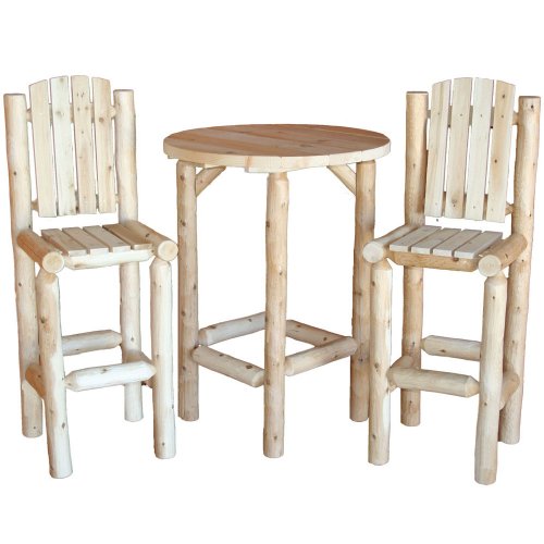 Lakeland Mills CF3129 Cedar Log Bistro Table w 2 Chairs product image