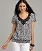 Apparel : Style&co. Top, Short Sleeve Crochet V-Neck