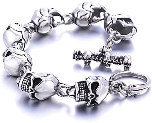 Personality fashion titanium steel men's skull bracelet