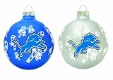 NFL Detroit Lions Traditional 2 5/8" Ornament Set in Primary and Secondary Team Color