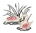 ID 0506 Pair of Swans Swimming Patch Cat Tail Lake Embroidered Iron On Applique