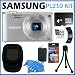Samsung PL210 14MP Digital Camera with 27mm Wide Angle Lens in Silver + 4GB Accessory Kit