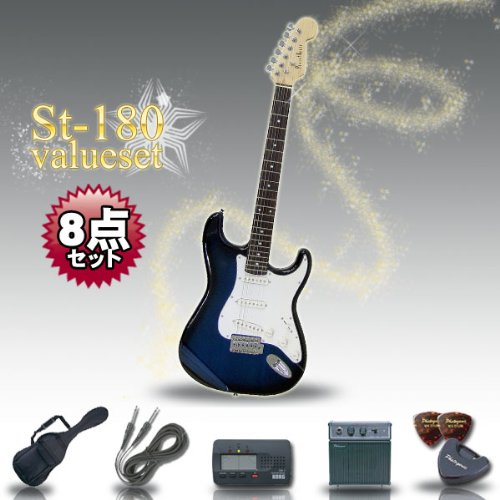 Photogenic エレキギター初心者にオススメ！【8点セット】ST-180 バリューセット カラー BLS