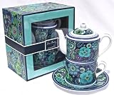 Vera Bradley Fine Porcelain China Tea for One Set - Blue Rhapsody