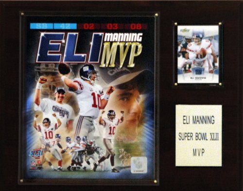 NFL Eli Manning Super Bowl XLII MVP New York Giants Player Plaque