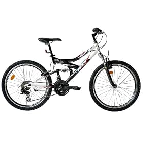 24" KCP VTT V�LO ENFANT JUNIOR FILLE GARCON PUMA FSF SUSPENDU 18 Vitesses SHIMANO blanche noir (ws) - 61,0 cm (24 Pouces)