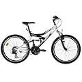 24" KCP JUGENDFAHRRAD KINDERFAHRRAD MOUNTAINBIKE PUMA FSF 21 Gang SHIMANO schwarz weiss - 61,0 cm (24 Zoll)