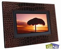 GiiNii 7 Inch Digital Picture Frame in Embossed Leather Frame