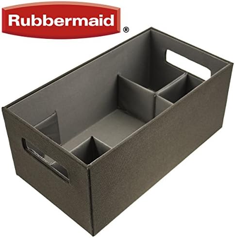 6 Rubbermaid Medium Brown Bento Storage Boxes Flex Dividers Espresso Organize