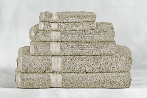 Bamboo Towel Set - Soft Khaki - 6 Piece Set - Available in 20 Colors