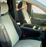 Exact Seat Covers, C1128 V1/V7, 2007-2010 Chevy Silverado, Avalanche and GMC Sierra LS 40/20/40 Custom Seat Covers, 2 Tone Velour Black with Gray Inserts