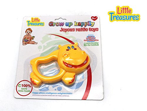 Little Treasures Animal-Shaped Grow Up Happily Baby Joyous Rattle Toy with Easy Grip for Ages 0+