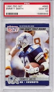 1990 Pro Set Emmitt Smith Rookie Dallas Cowboys #685 PSA 10 GEM MT (Graded Football Cards)