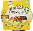 Gerber Graduates Pasta Pick-Ups Ravioli, Beef and Tomato, 6 oz Trays, 8 Count