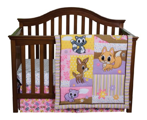 Trend Lab 3 Piece Crib Bedding Set, Lola Fox and Friends