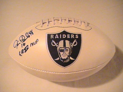 JIM PLUNKETT SIGNED AUTO AUTOGRAPHED LOGO OAKLAND RAIDERS FOOTBALL W/ COA AND HOLOGRAM
